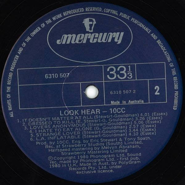 10cc – Look Hear? LP vinyl record, image 4 of 4