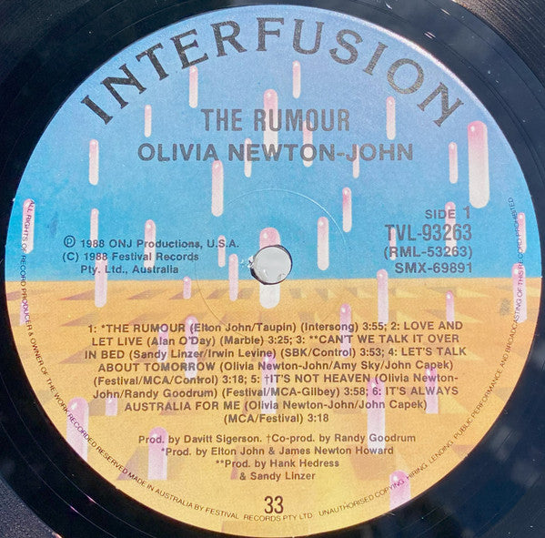 Olivia Newton-John – The Rumour LP vinyl record, image 4 of 5