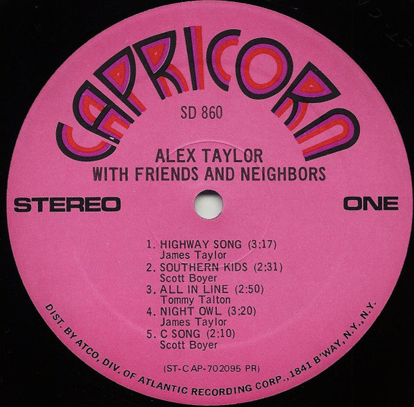 Alex Taylor – Alex Taylor With Friends And Neighbors LP vinyl record, image 5 of 6