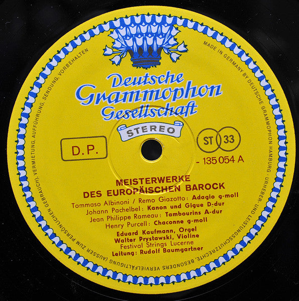 Johann Pachelbel, Tomaso Albinoni, Jean-Philippe Rameau, Henry Purcell, Johann Sebastian Bach – Meisterwerke Des Europäischen Barock LP vinyl record, image 3 of 4