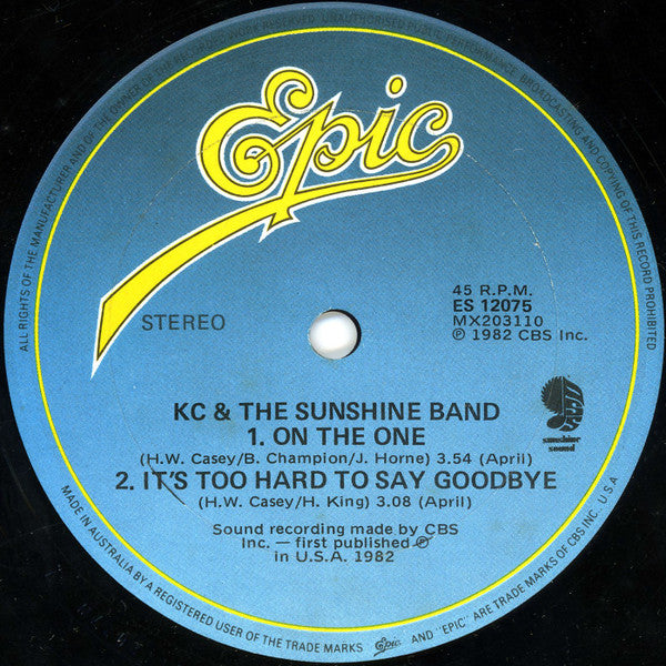 KC & The Sunshine Band – Give It Up 12" vinyl record, image 2 of 3