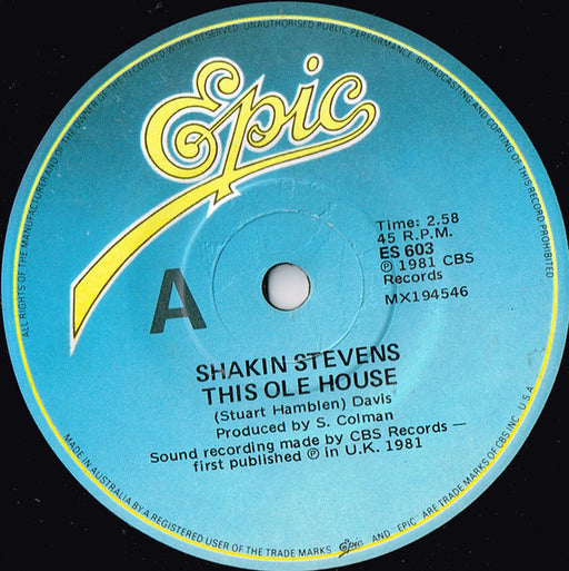 Shakin' Stevens – This Ole House 7" vinyl record, image 1 of 2