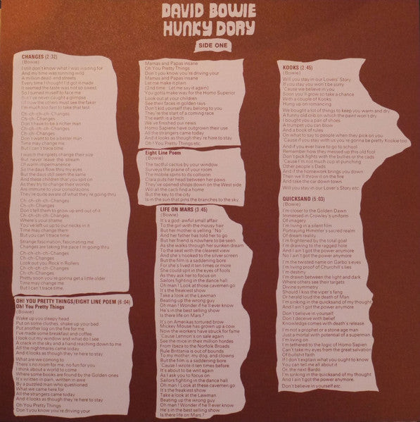 David Bowie – Hunky Dory LP vinyl record, image 5 of 9