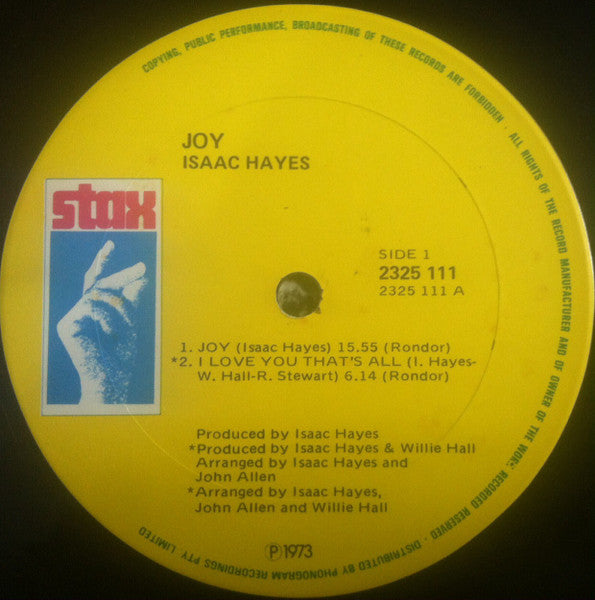 Isaac Hayes – Joy LP vinyl record, image 4 of 4