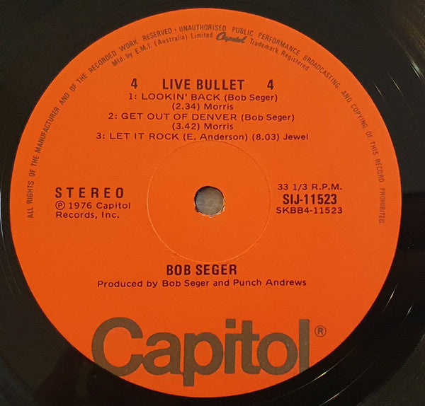 Bob Seger And The Silver Bullet Band – 'Live' Bullet (2xLP) LP vinyl record, image 7 of 7