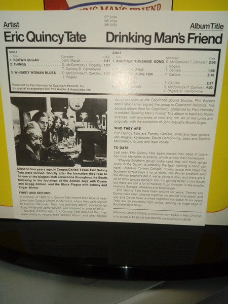 Eric Quincy Tate – Drinking Man's Friend LP vinyl record, image 6 of 8