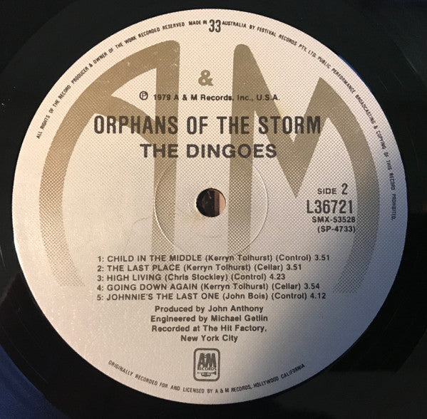 The Dingoes – Orphans Of The Storm LP vinyl record, image 4 of 4
