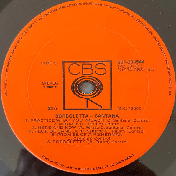 Santana – Borboletta LP vinyl record, image 6 of 6