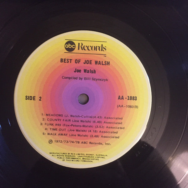 Joe Walsh – The Best Of Joe Walsh LP vinyl record, image 6 of 6