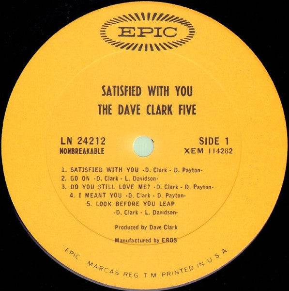 The Dave Clark Five – Satisfied With You LP vinyl record, image 3 of 4
