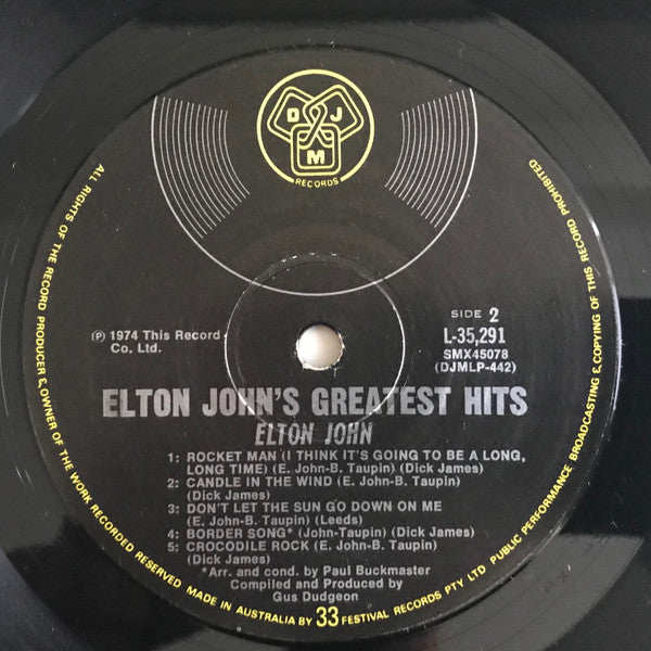 Elton John – Greatest Hits LP vinyl record, image 4 of 6
