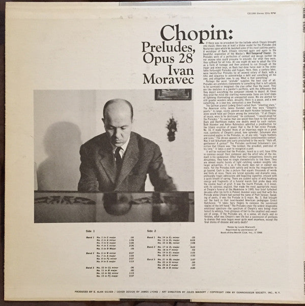 Frédéric Chopin, Ivan Moravec – Preludes Opus 28 LP vinyl record, image 2 of 4