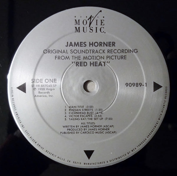 James Horner – Red Heat (Original Motion Picture Soundtrack) LP vinyl record, image 5 of 6
