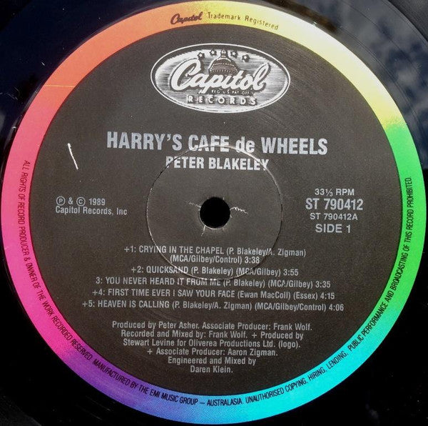 Peter Blakeley – Harry's Cafe De Wheels LP vinyl record, image 3 of 5