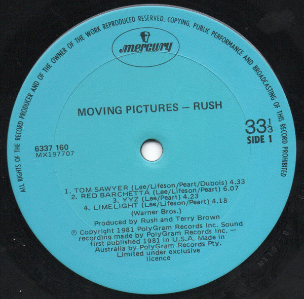 Rush – Moving Pictures LP vinyl record, image 6 of 7