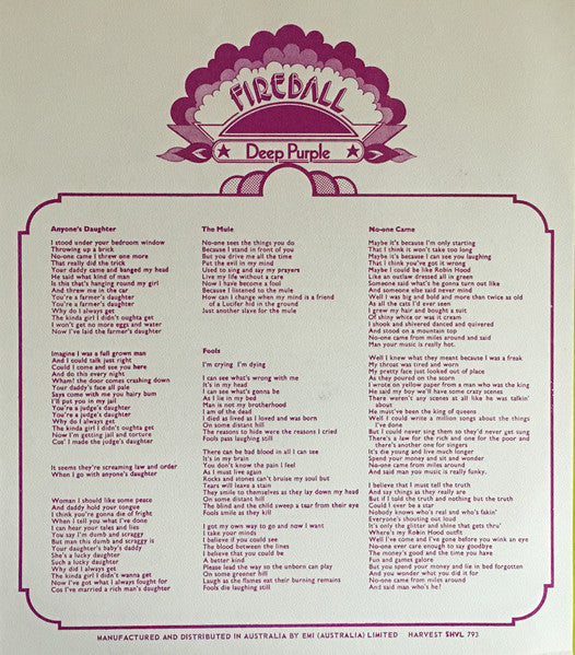 Deep Purple – Fireball LP vinyl record, image 5 of 7