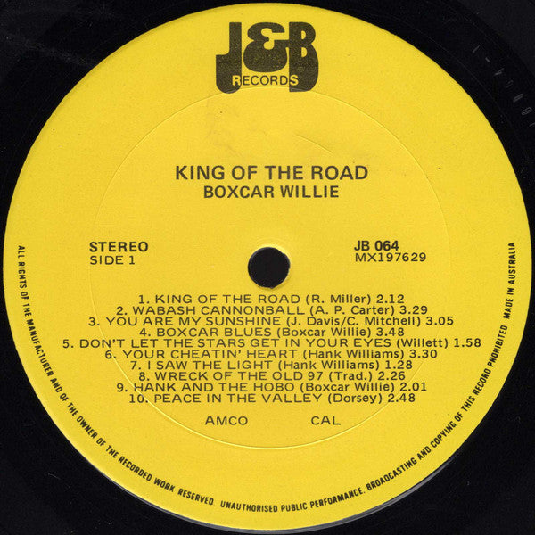 Boxcar Willie – King Of The Road 20 Great Tracks LP vinyl record, image 3 of 4