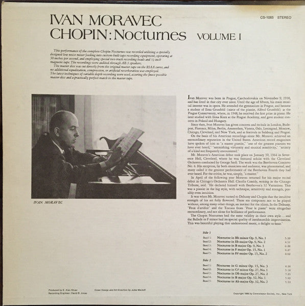 Frédéric Chopin, Ivan Moravec – Nocturnes Volume 1 LP vinyl record, image 2 of 4