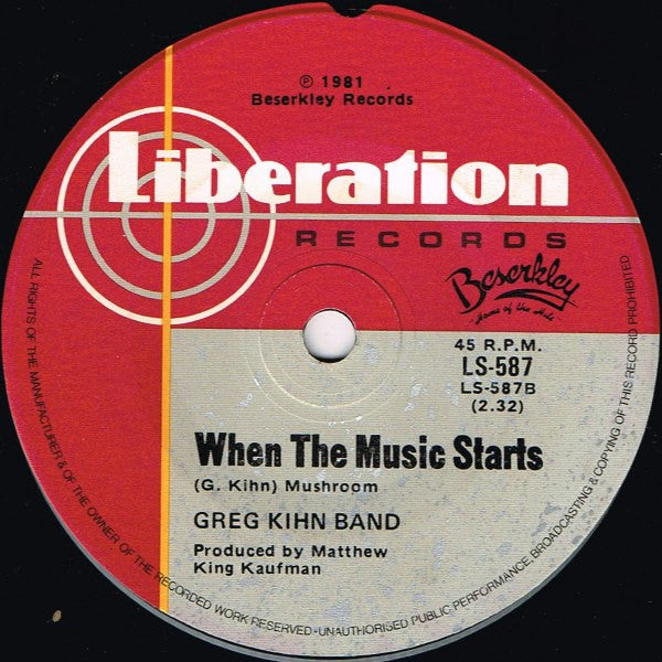 Greg Kihn Band – The Breakup Song (They Don't Write 'Em) 7" vinyl record, image 2 of 2