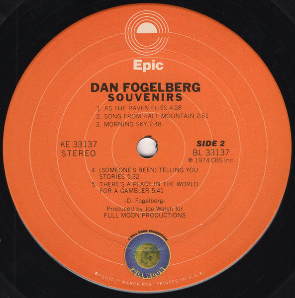 Dan Fogelberg – Souvenirs LP vinyl record, image 5 of 5