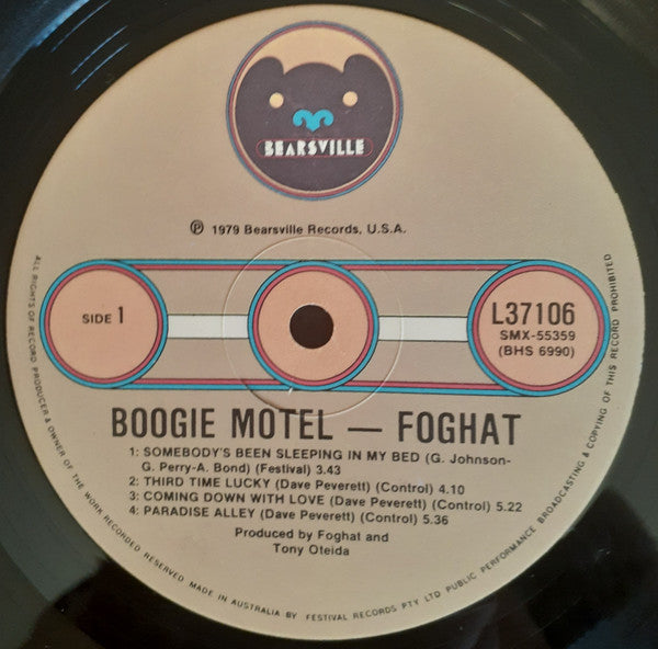 Foghat – Boogie Motel LP vinyl record, image 5 of 6