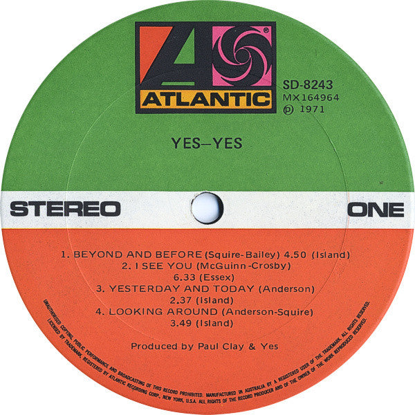Yes – Yes LP vinyl record, image 3 of 4