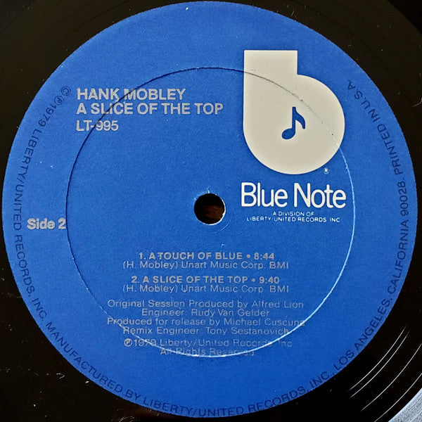 Hank Mobley – A Slice Of The Top LP vinyl record, image 4 of 5