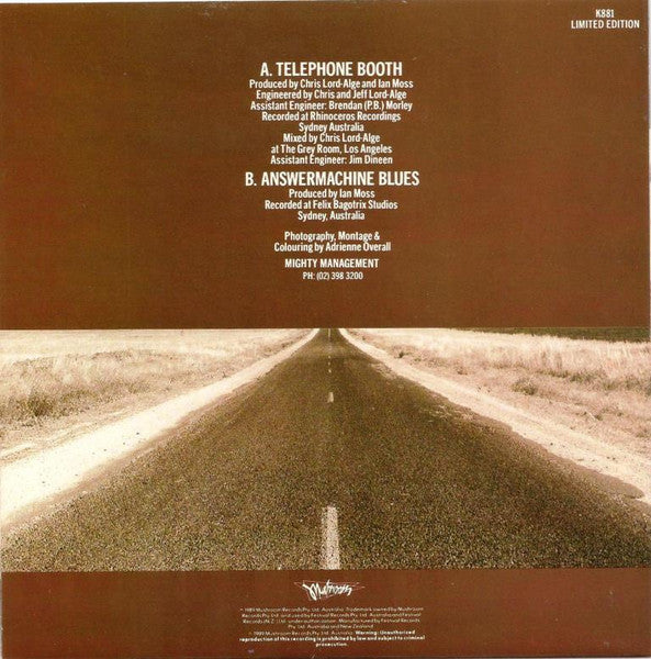 Ian Moss – Telephone Booth 7" vinyl record, image 2 of 4