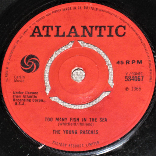 The Young Rascals – Too Many Fish In The Sea 7" vinyl record, image 1 of 2