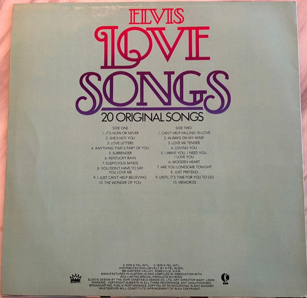 Elvis Presley – Elvis Love Songs LP vinyl record, image 2 of 5