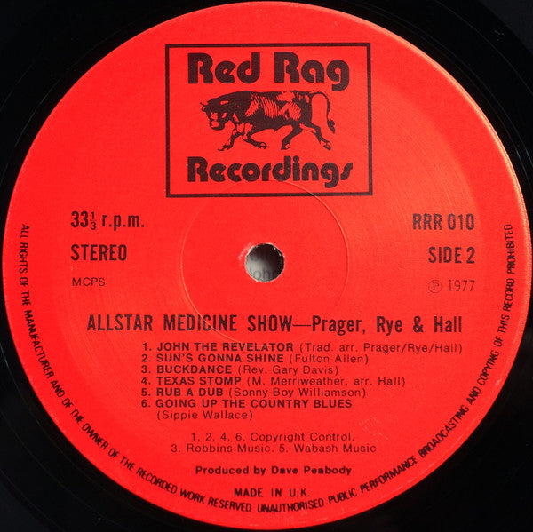 Simon Prager, Steve Rye, Bob Hall – All-Star Medicine Show LP vinyl record, image 4 of 6