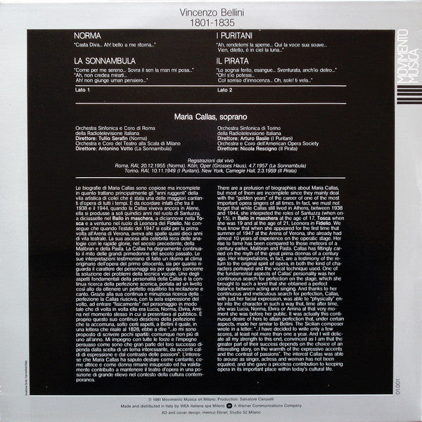 Vincenzo Bellini, Maria Callas – Norma . La Sonnambula . I Puritani . Il Pirata LP vinyl record, image 2 of 4