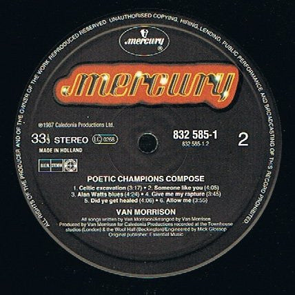 Van Morrison – Poetic Champions Compose LP vinyl record, image 4 of 6