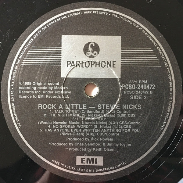 Stevie Nicks – Rock A Little LP vinyl record, image 4 of 6