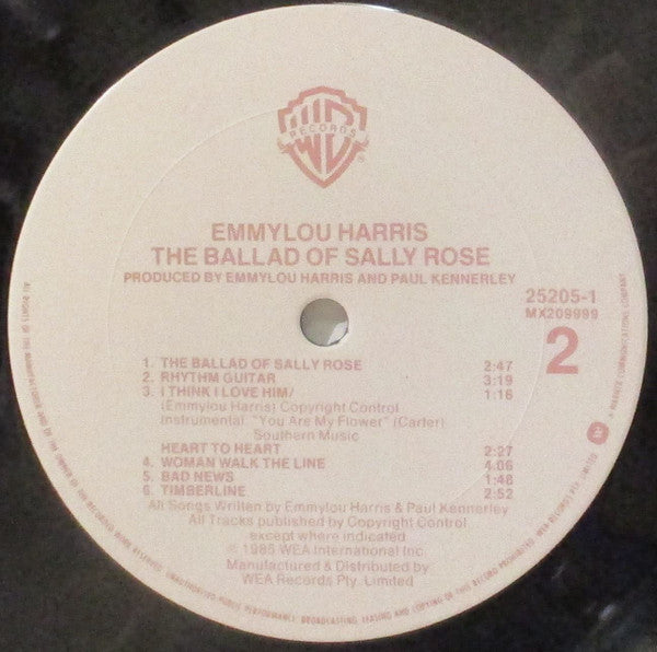 Emmylou Harris – The Ballad Of Sally Rose LP vinyl record, image 4 of 6