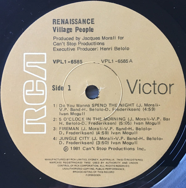 Village People – Renaissance LP vinyl record, image 3 of 4