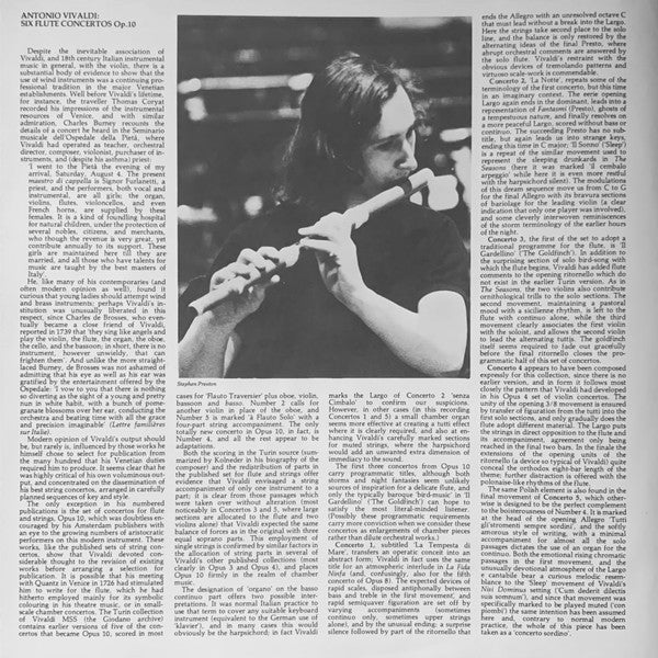 Antonio Vivaldi, Stephen Preston, The Academy Of Ancient Music – Six Flute Concertos, Op. 10 LP vinyl record, image 6 of 8