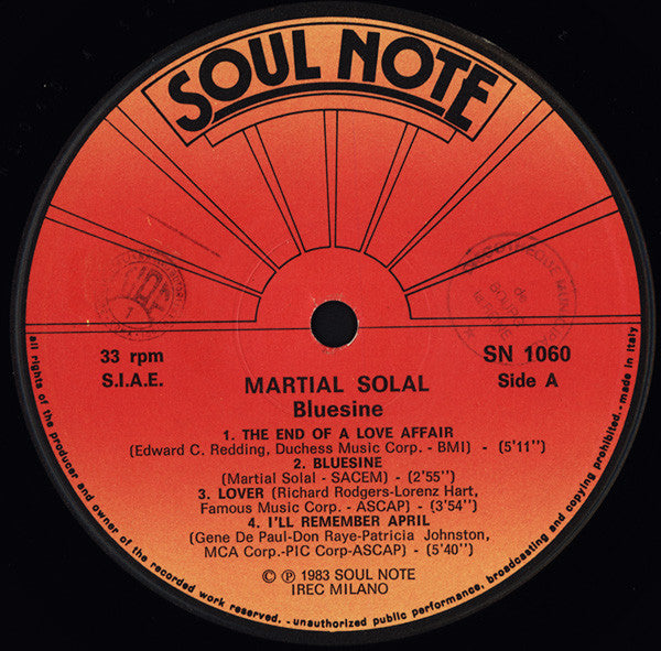 Martial Solal – Bluesine LP vinyl record, image 3 of 4