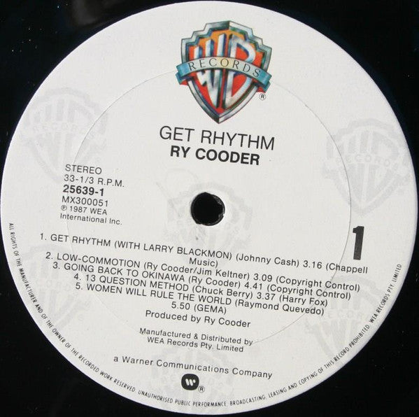 Ry Cooder – Get Rhythm LP vinyl record, image 4 of 5