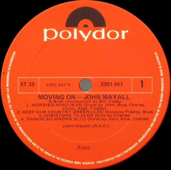 John Mayall – Moving On LP vinyl record, image 3 of 4