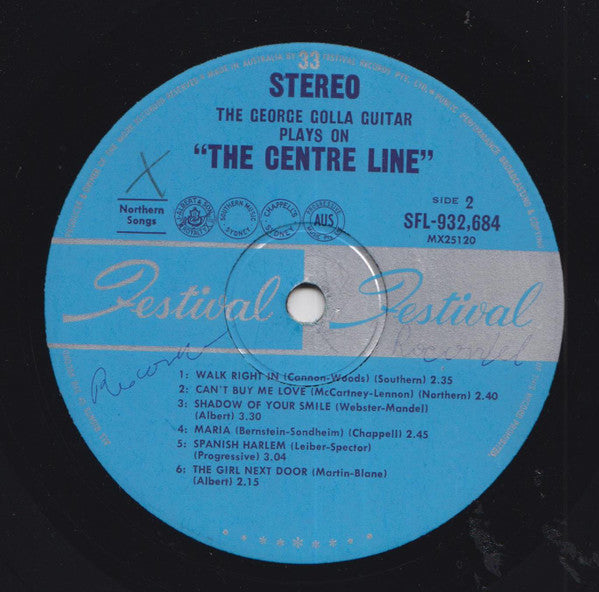 George Golla – The George Golla Guitar Plays ...On The Centre Line LP vinyl record, image 4 of 4