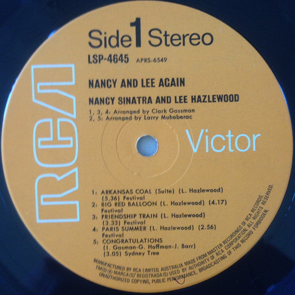 Nancy Sinatra & Lee Hazlewood – Nancy & Lee Again LP vinyl record, image 3 of 3