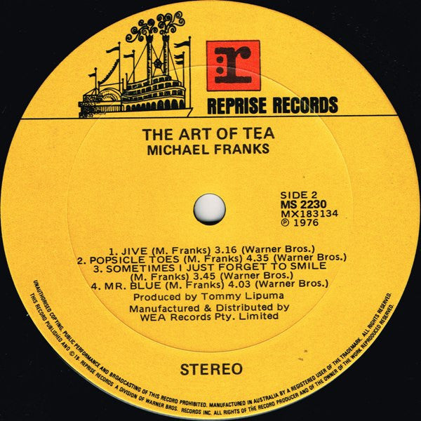 Michael Franks – The Art Of Tea LP vinyl record, image 4 of 4
