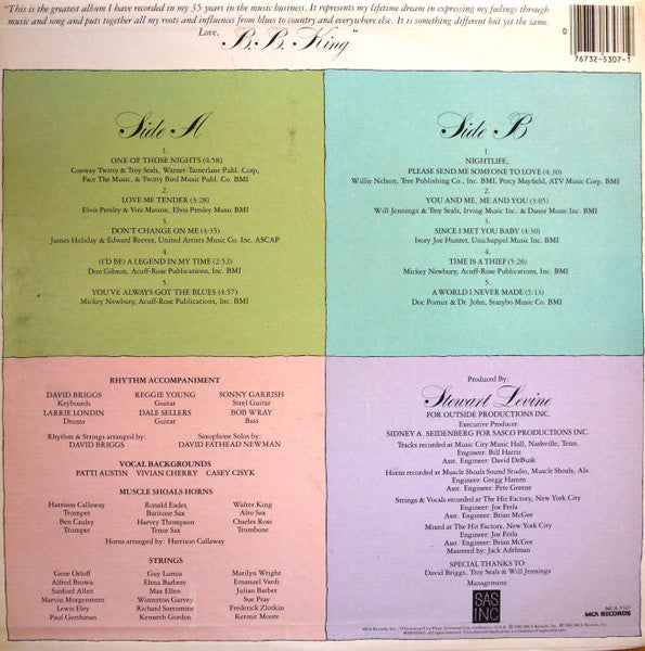 B.B. King – Love Me Tender LP vinyl record, image 2 of 4