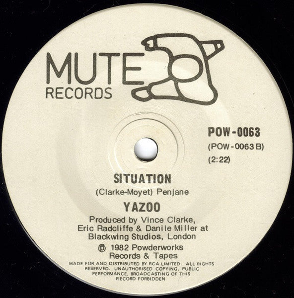 Yazoo – Only You / Situation 7" vinyl record, image 4 of 4