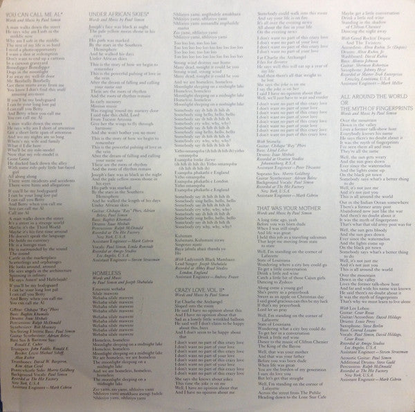 Paul Simon – Graceland LP vinyl record, image 4 of 5