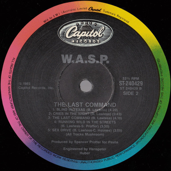 W.A.S.P. – The Last Command LP vinyl record, image 6 of 7