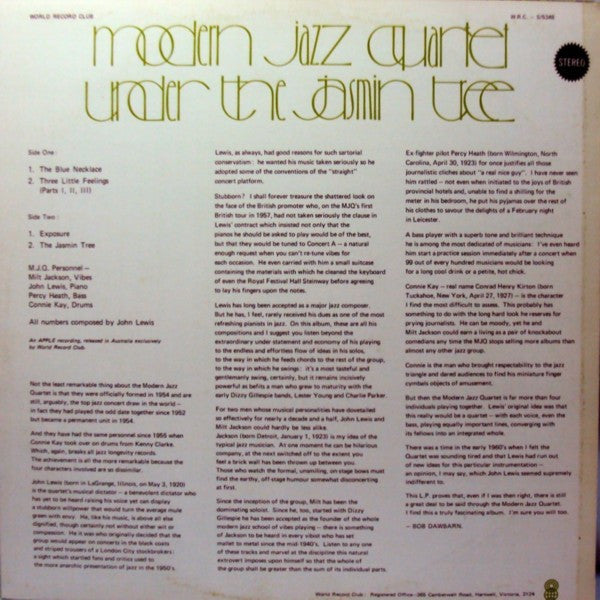 The Modern Jazz Quartet – Under The Jasmin Tree LP vinyl record, image 3 of 5