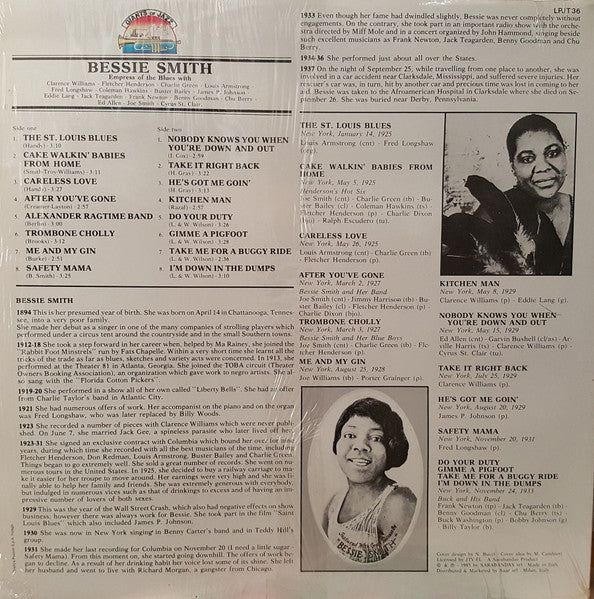 Bessie Smith – Empress Of The Blues LP vinyl record, image 2 of 4