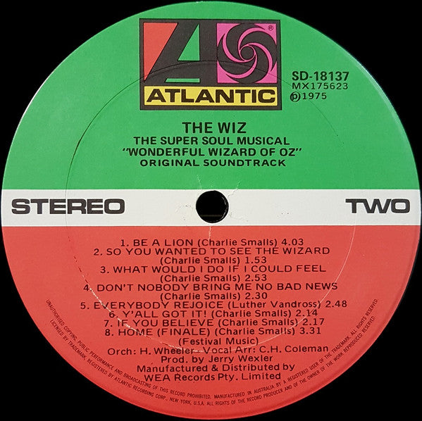 Various – The Wiz (The Super Soul Musical "Wonderful Wizard Of Oz") LP vinyl record, image 4 of 4